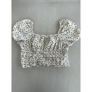ZARA Milkmaid Puff Sleeve Crop Top Romantic Cottagecore Coquette Angelcore H